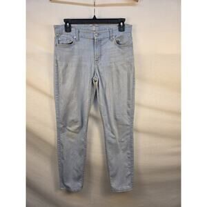 Seven For All Mankind Women's 28 Jeans Light Denim Blue The Cropped Skinny Pant